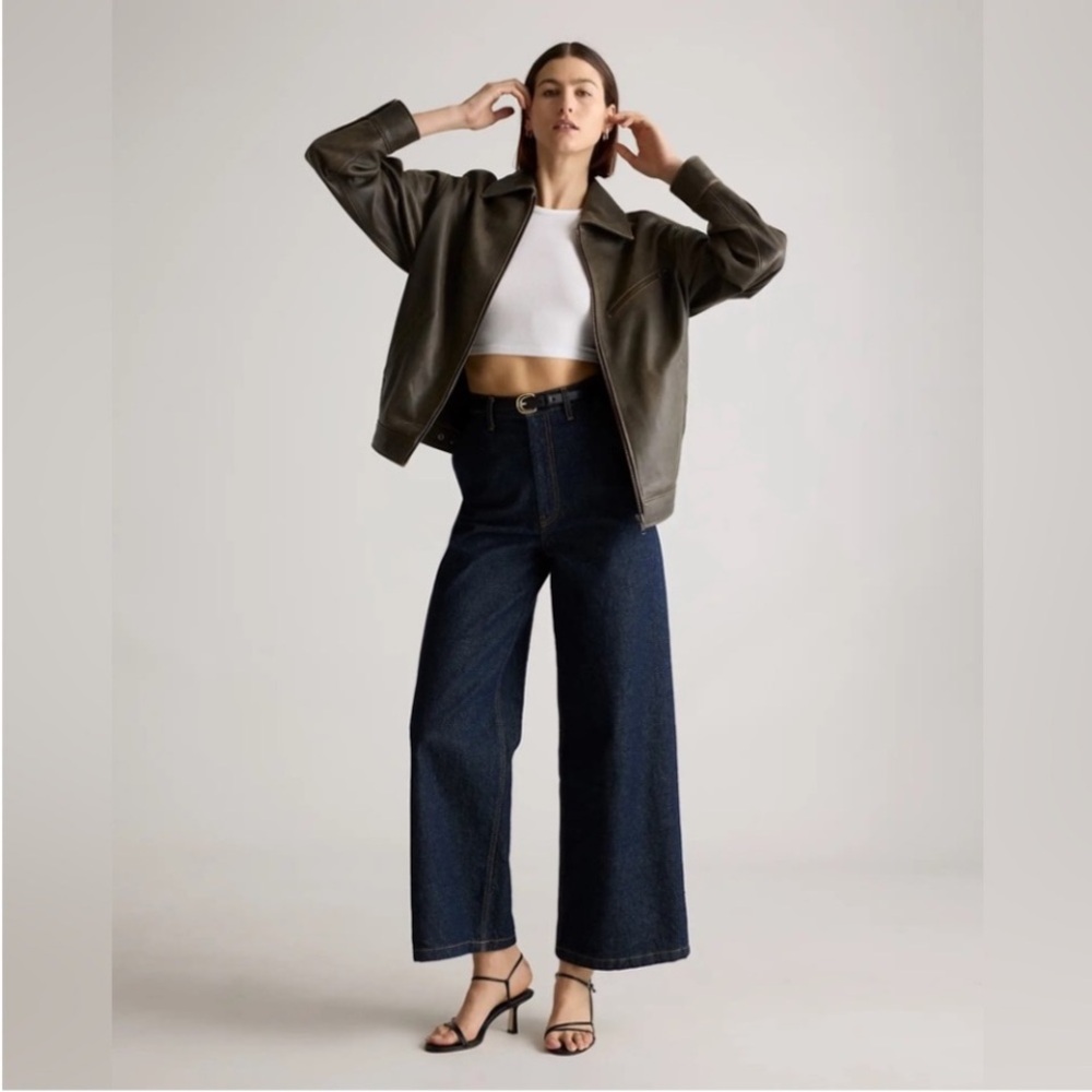 Quince 100% Leather Soft
Oversized Bomber
Distressed Brown Jacket
Size Small - Picture 3 of 10